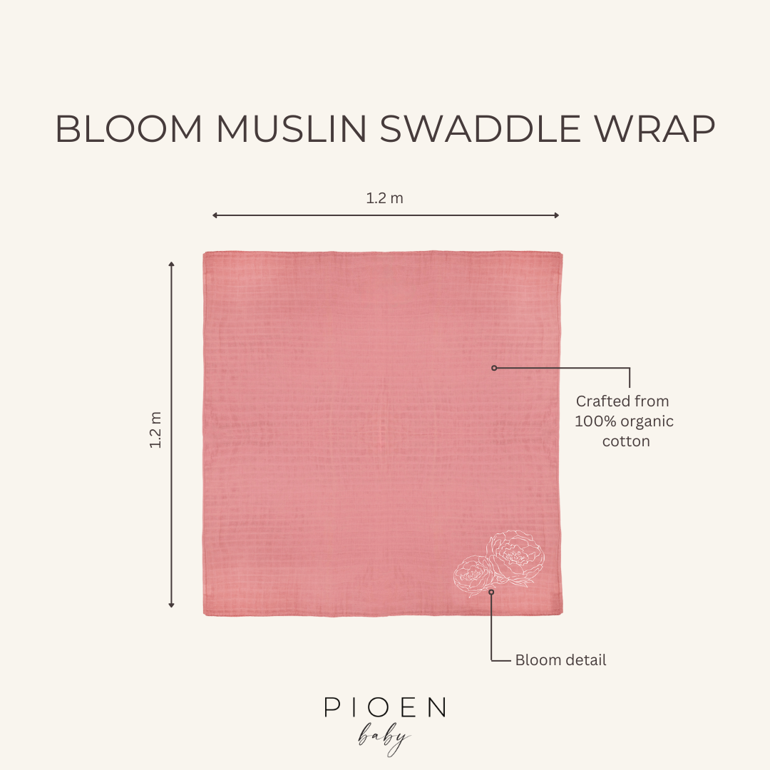 100% Organic Cotton Muslin Swaddle Baby Blanket
