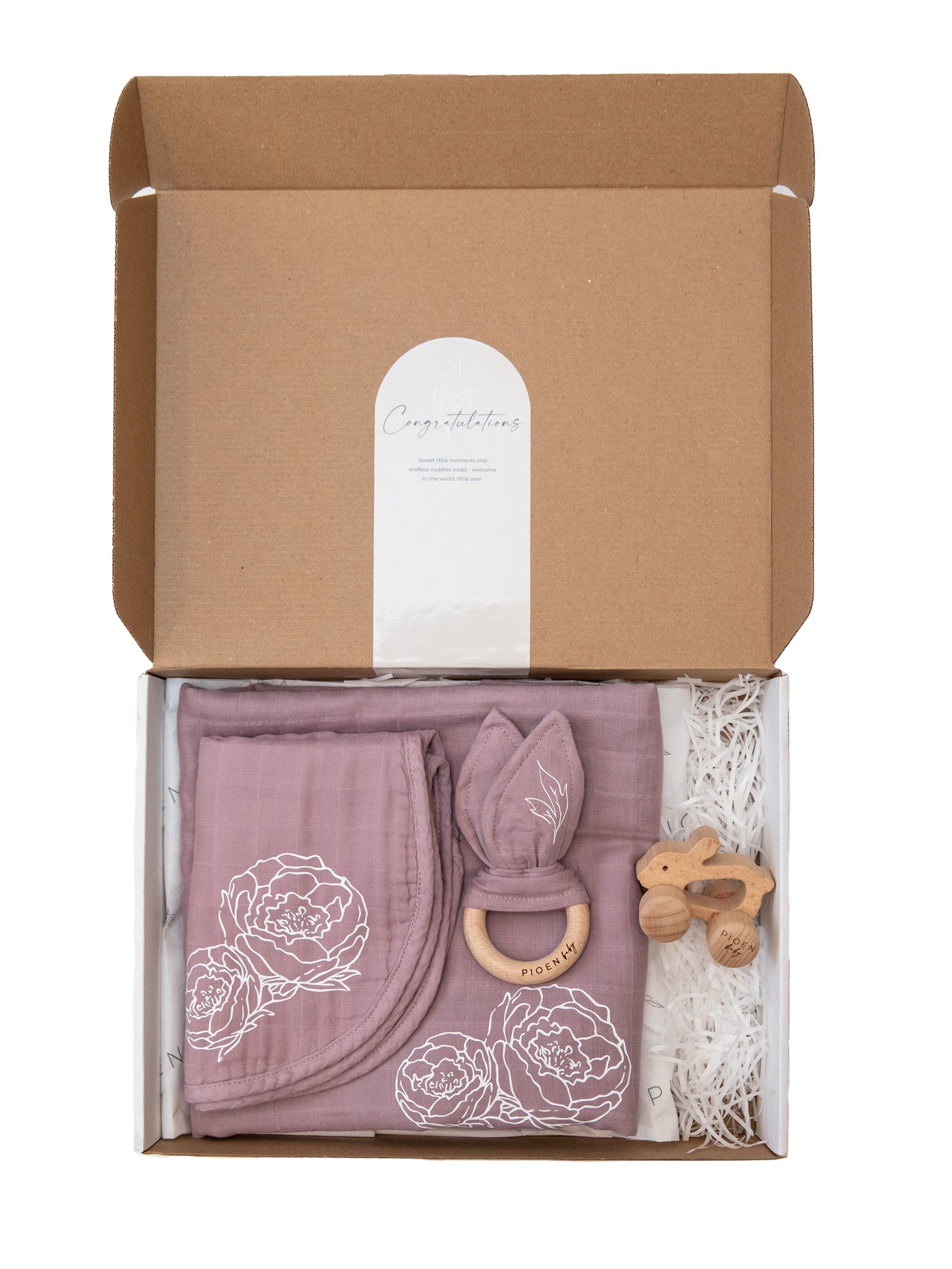 100% Organic Cotton Baby Dusty Purple Essential Gift Set