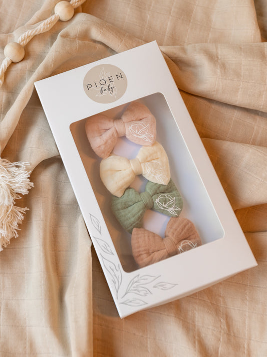 Bow Hair Clips 4pc Set