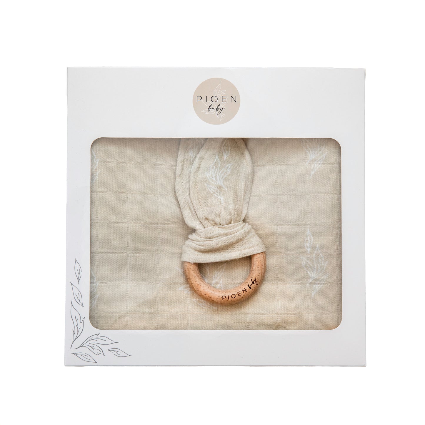 100% Organic Cotton a Swaddle and Rattle Gift Pack