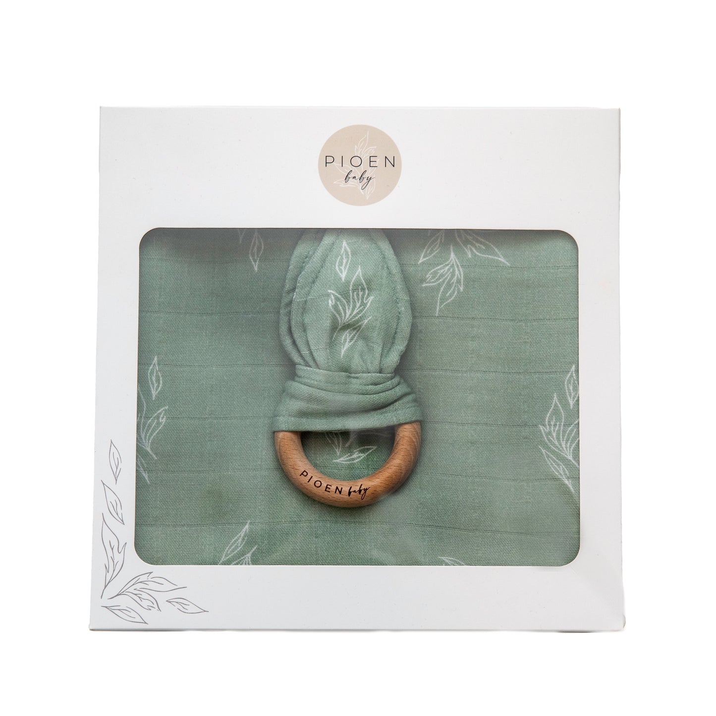 100% Organic Cotton a Swaddle and Rattle Gift Pack