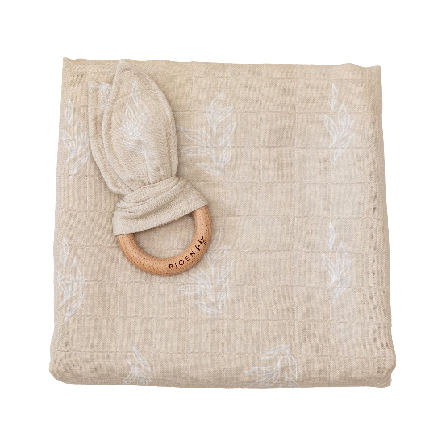100% Organic Cotton a Swaddle and Rattle Gift Pack