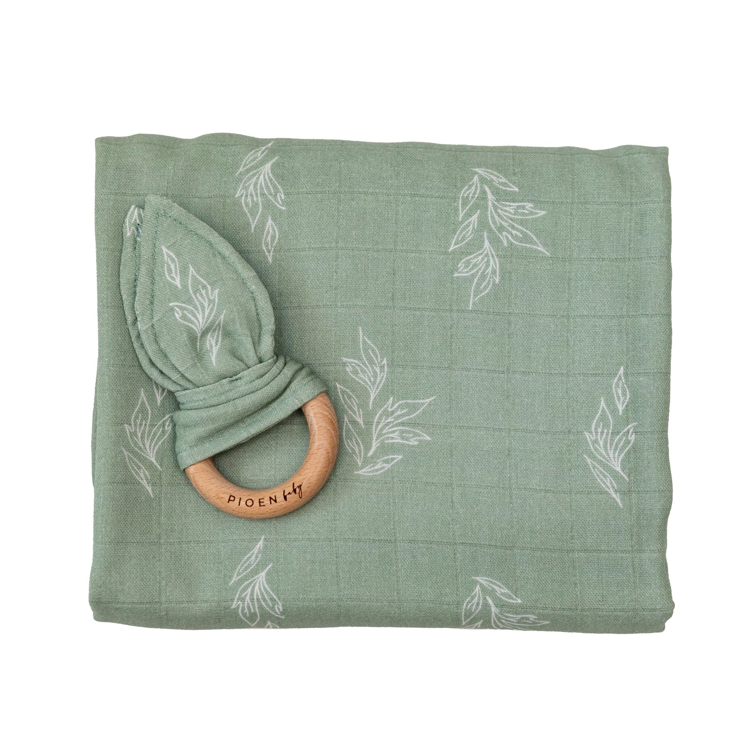 100% Organic Cotton a Swaddle and Rattle Gift Pack