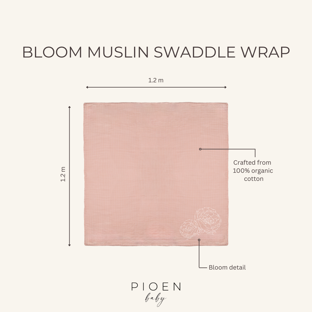 100% Organic Cotton Muslin Swaddle Baby Blanket