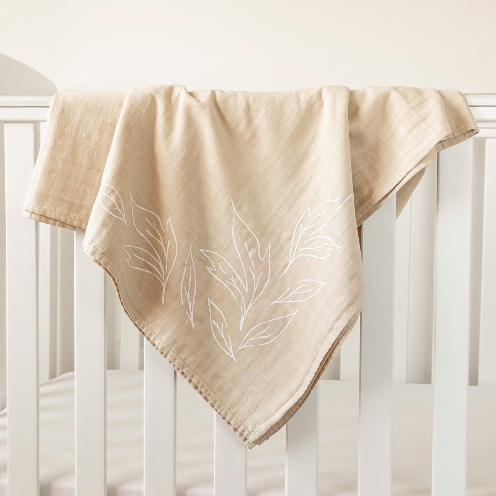 100% Organic Cotton Muslin Swaddle Baby Blanket