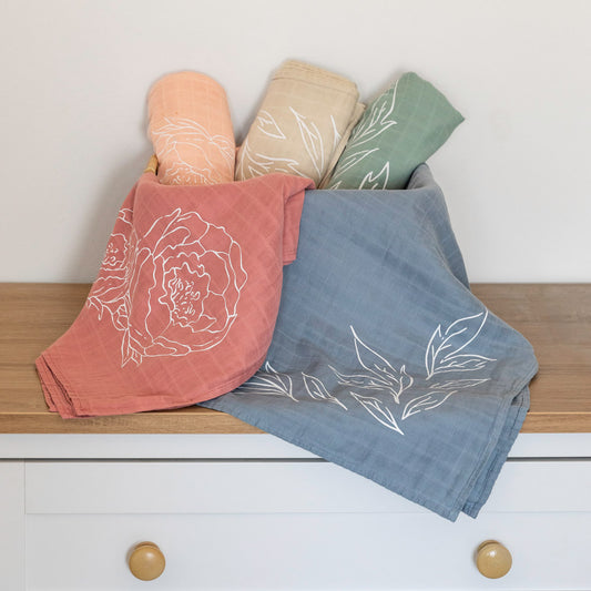 100% Organic Cotton Muslin Swaddle Baby Blanket