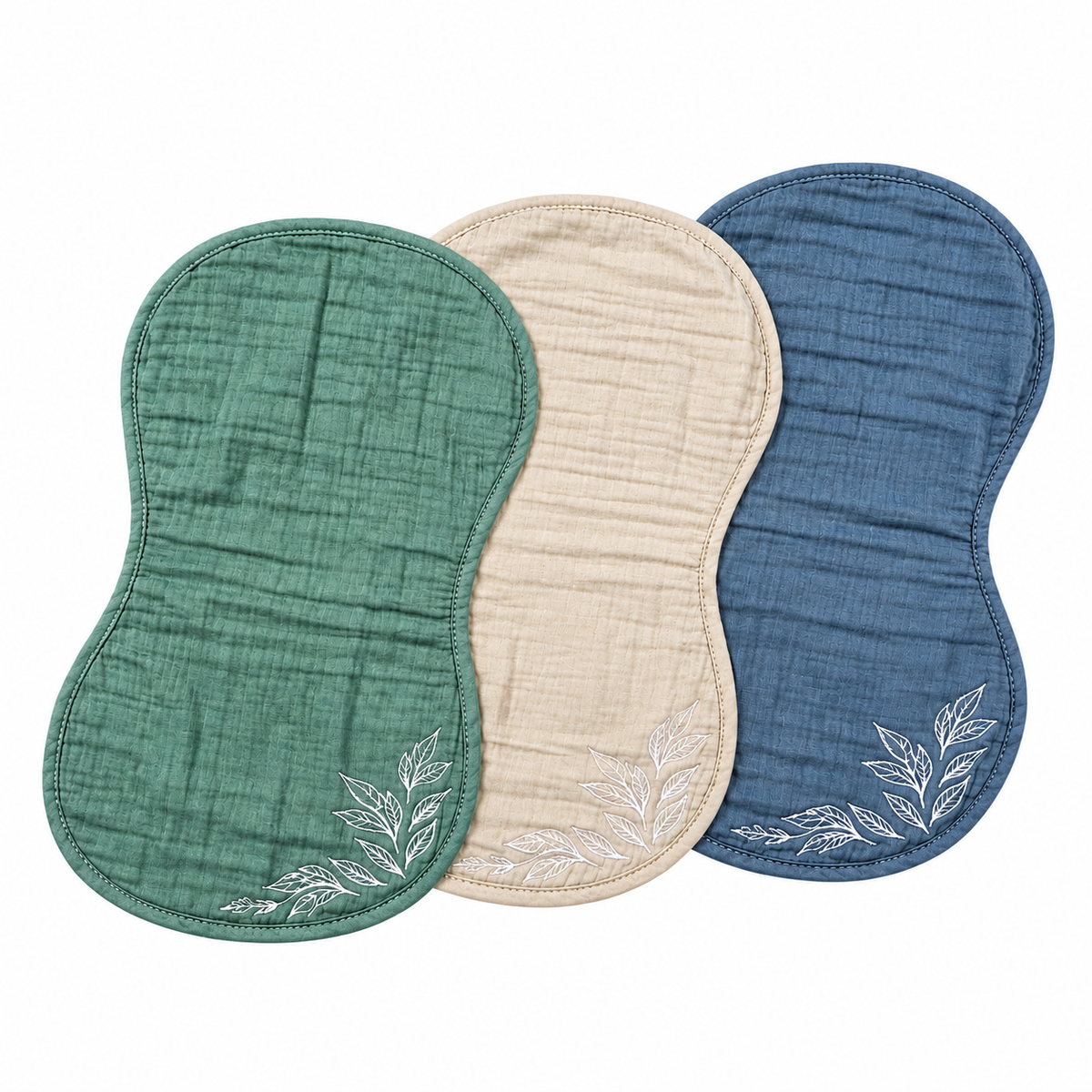 Organic Cotton Baby Burp Cloths – Box Set of 3