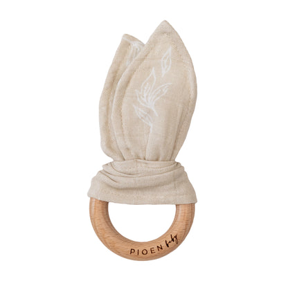 Organic Cotton Baby Rattle Ear Teether